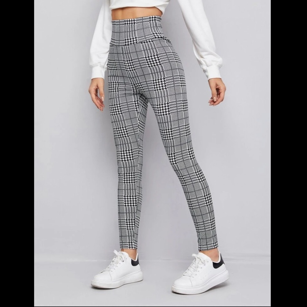 BRAND NEW Houndstooth Wide Waistband Leggings